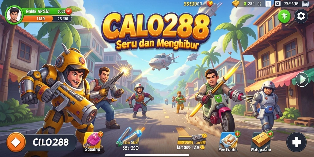 Tangkapan layar utama CALO288 menunjukkan gameplay arcade yang dinamis.