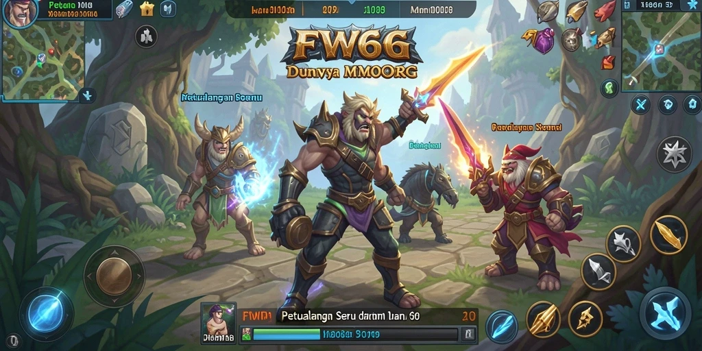Tampilan gameplay FW66 yang menakjubkan dan mendalam dalam dunia MMORPG.