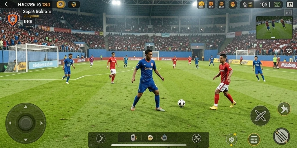 Screenshot HAO788 menampilkan aksi seru permainan sepak bola.