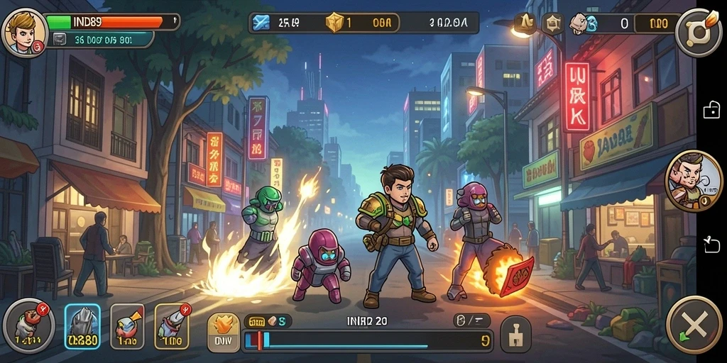 Tampilan gameplay Idle yang menarik dan interaktif di IND89.