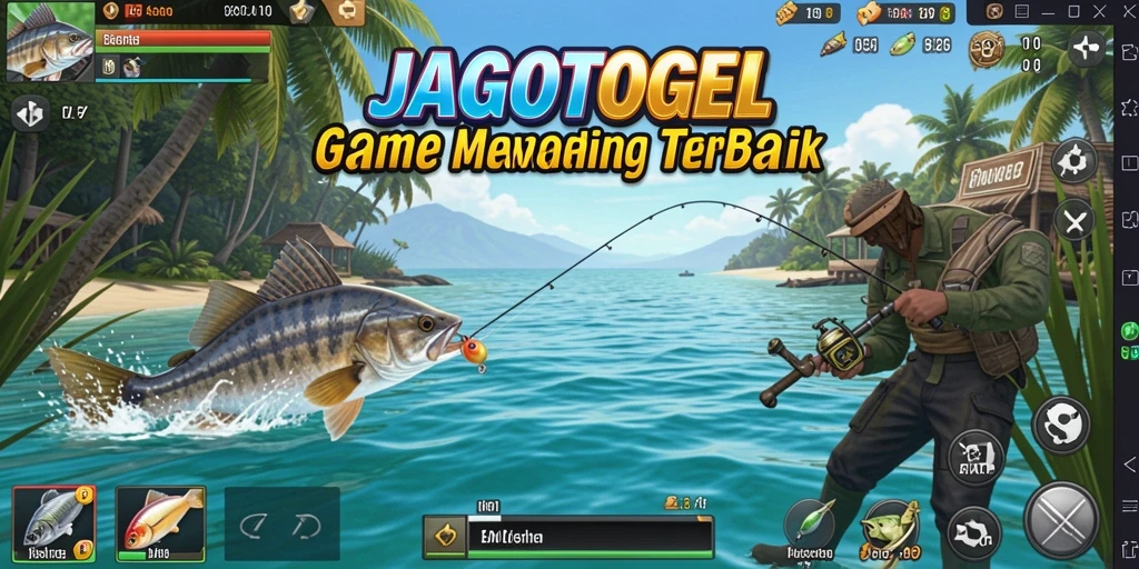 Tampilan gameplay JAGOTOGEL dengan pengalaman memancing yang seru.
