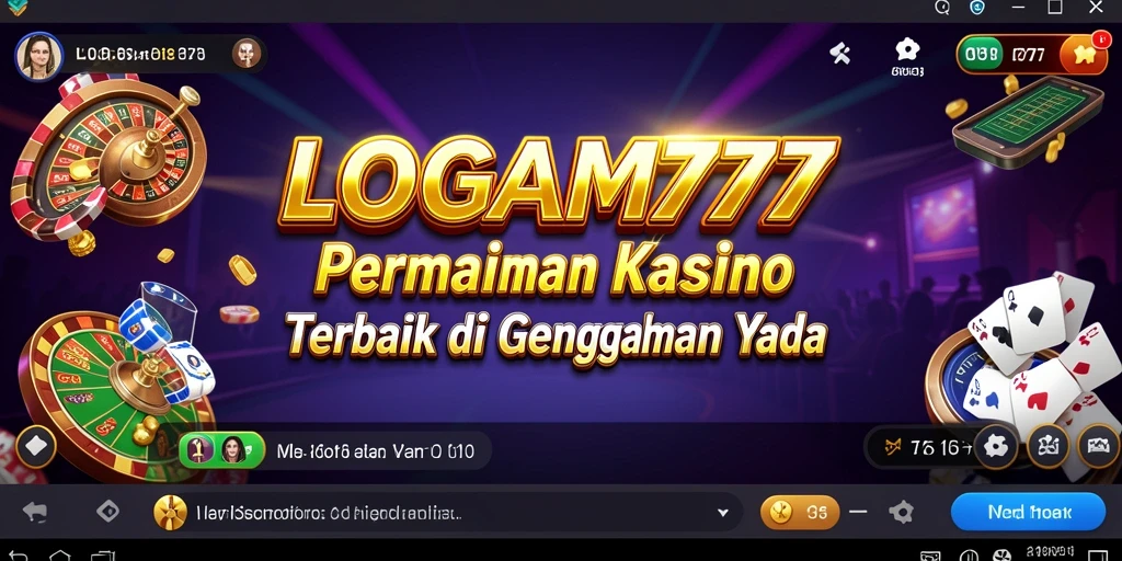 Menunjukkan gameplay seru di LOGAM777 dengan tema kasino.