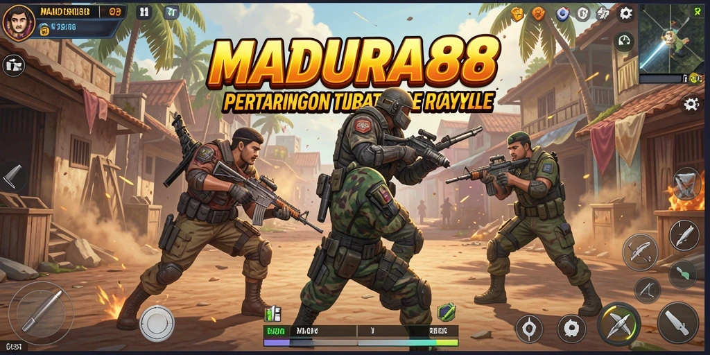 Gameplay seru dalam MADURA88 dengan aksi Battle Royale.