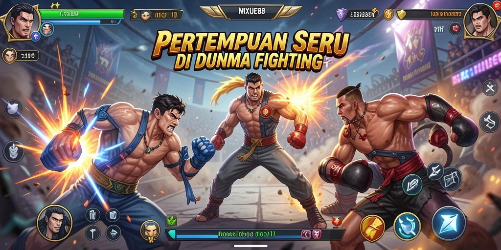Tangkapan layar gameplay MIXUE88 menampilkan aksi pertarungan yang intens.