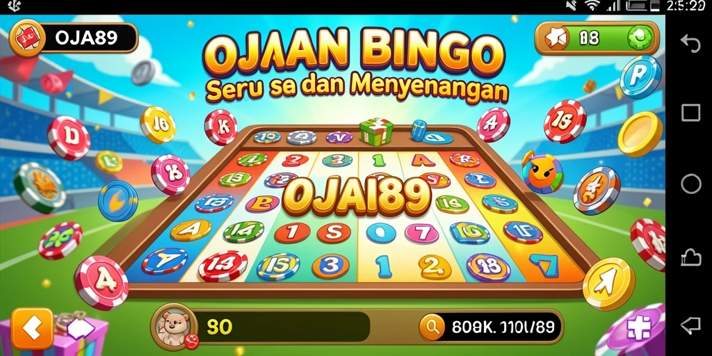 Tampilan gameplay Bingo seru di OJA89 dengan grafis menawan.