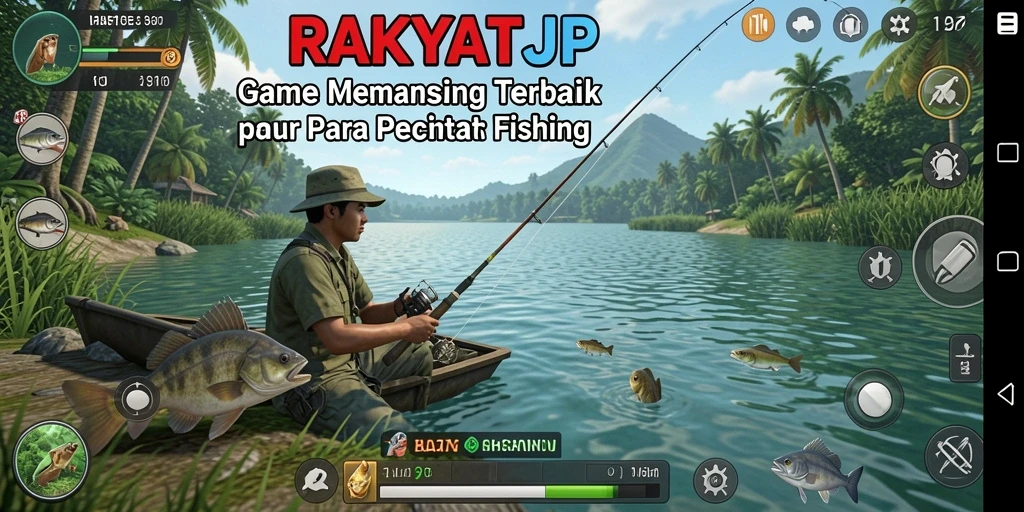 Tampilan gameplay memancing yang menarik di RAKYATJP.
