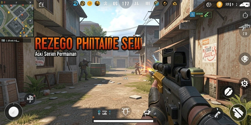 Gambaran gameplay mendebarkan dari REZEGO dalam aksi FPS.