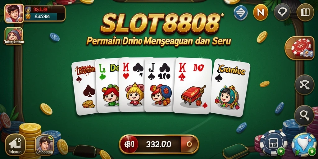 Tangkapan layar menunjukkan gameplay seru permainan Domino SLOT8808.