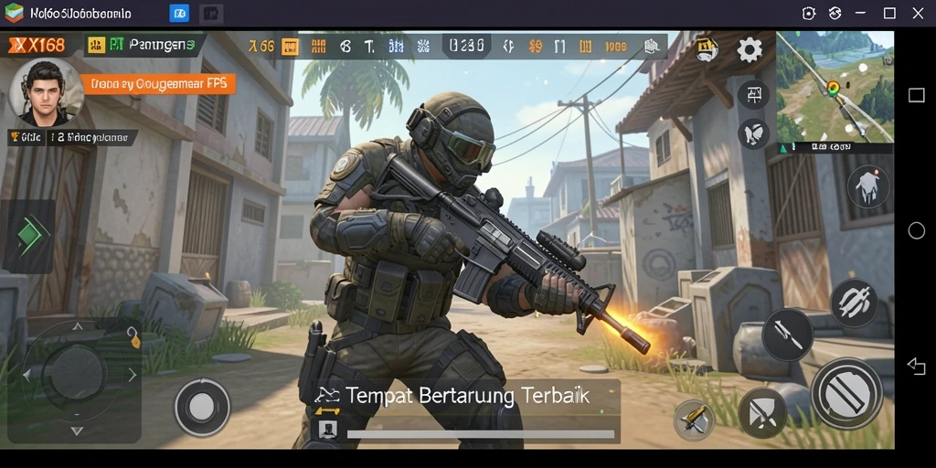 Screenshot gameplay X168 yang menampilkan aksi seru di medan tempur FPS.